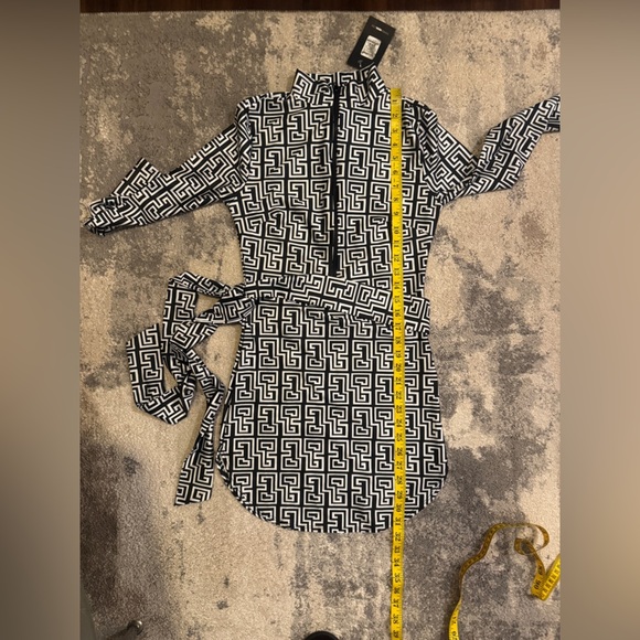 Fashion Nova Black and White Geometric Pattern Dress - Picture 6 of 6